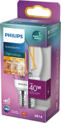 LEDS 40W Kerti E14 Filam þrepaskipt 2700/2400/2200
