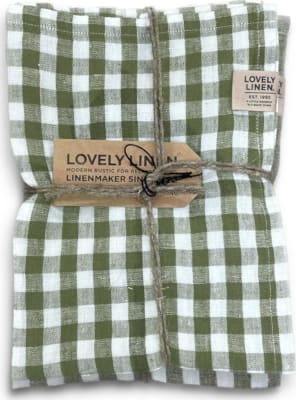 Lovely Linen Löber 47x150 köflótt jeep green