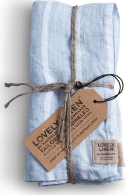 Lovely Linen Servíettur 35x50 4stk röndótt sky