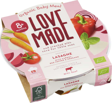 LoveMade barnamáltíð – Lasagna, 8+ mán (5)