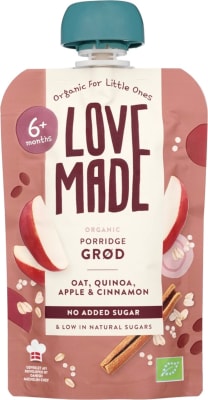 LoveMade skvísa – Grautur – hafrar, quinoa, epli, kanill, 6+ mán (7)