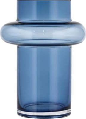 Lyngby Glas Vasi gler 20cm Tube dark blue