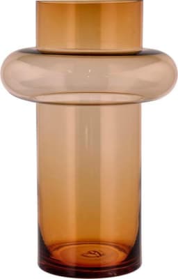 Lyngby Glas Vasi gler 40cm Tube amber