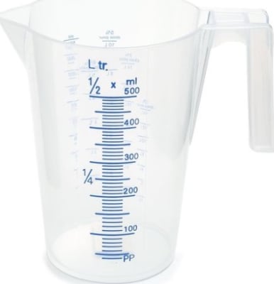 Mælikanna plast 0,5 lítra