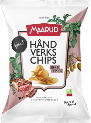 Maarud Håndverkschips Biff, Pepper & onion