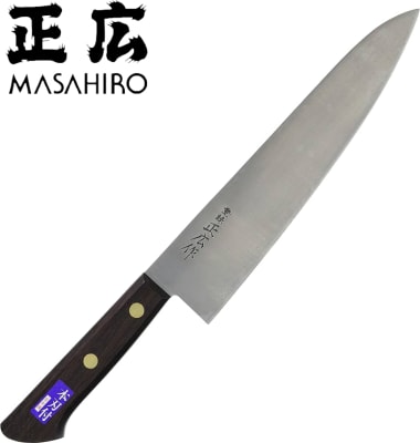 Masahiro Virgin Carbon Chef hnífur 24 cm. - Viðarhandfang - Economy