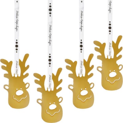 Medusa Jólaskraut upphengi Rudolf baby 4stk gold