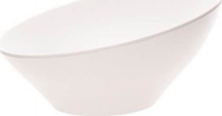 Melamine skál hvít 15 x 15 x 5-4 cm