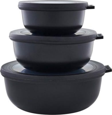 Mepal Cirqula skálasett með loki 3stk lágar black