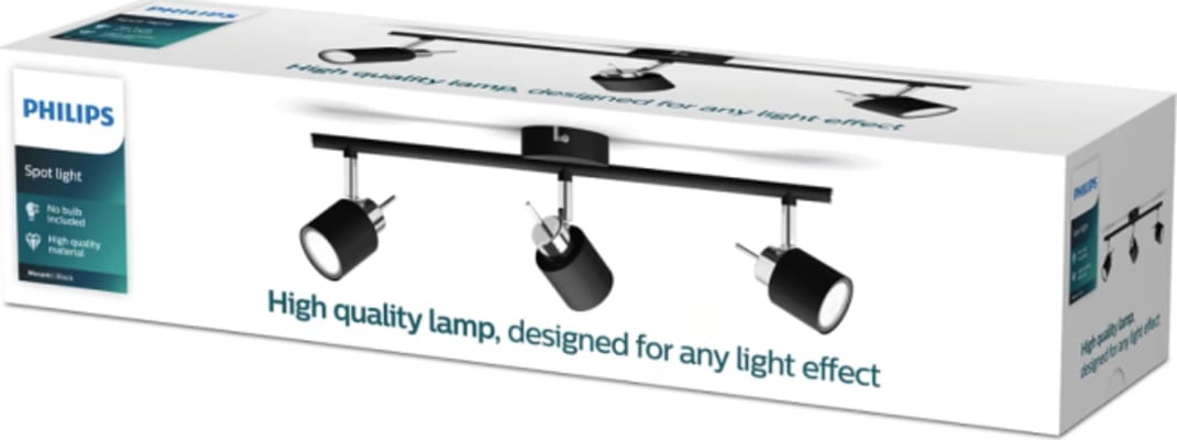 Meranti bar/tube Svartur 3x35W 230V
