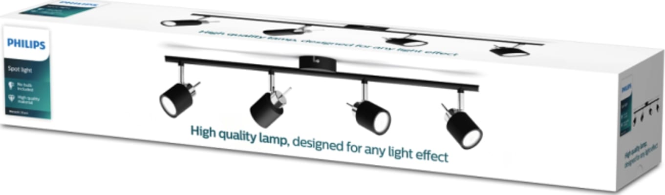 Meranti bar/tube Svartur 4x35W 230V