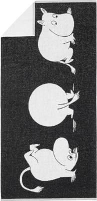 Moomin Handklæði 70x140cm Moomintroll black/white