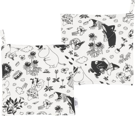 Moomin Pottaleppar 2stk black&white