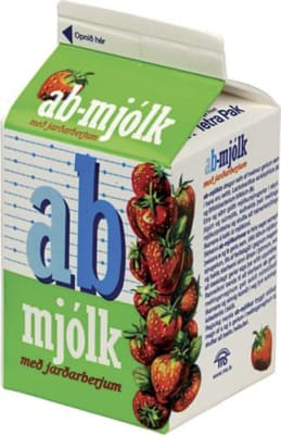 MS AB Mjólk m/jarðarberjum 10&#215;500 g/ks
