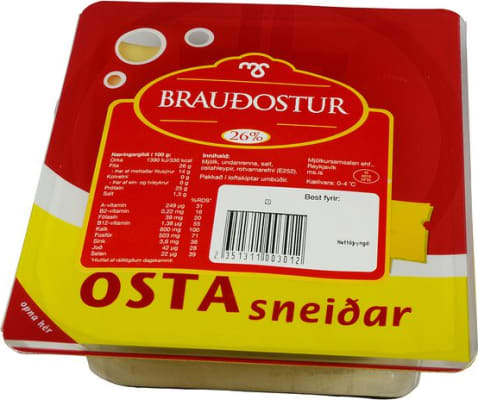 MS Brauðostur/Edam sn. 26% 18&#215;330 g/ks