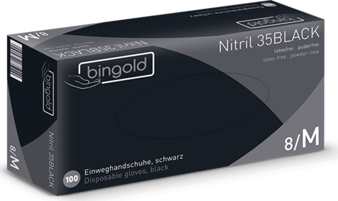 Nitril BINGOLD 35+ svartir XL 100stk