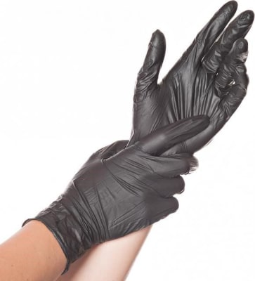 Nitril hanskar svartir L 100stk/pk (10pk/ks)