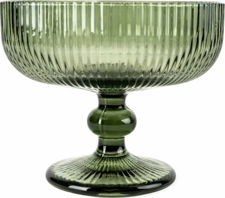 Olive – Glerskál á fæti Rim 12x10cm. (4)