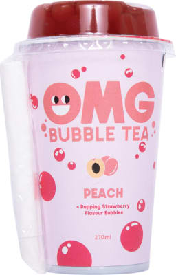 OMG Bubble tea Peach m/strawberry bubbles
