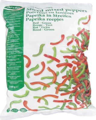Paprika blönduð strimlar rauð/græn 2,5kg