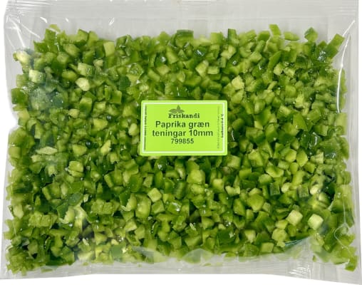 Paprika græn teningar 10mm - Sérpöntun