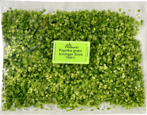 Paprika græn teningar 5mm - Sérpöntun