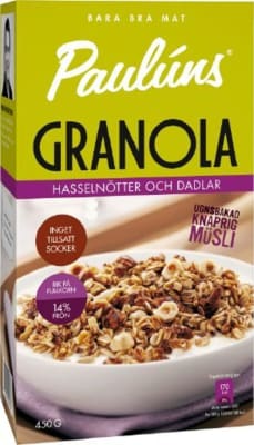 Paulúns Granóla heslihnetur og döðlur
