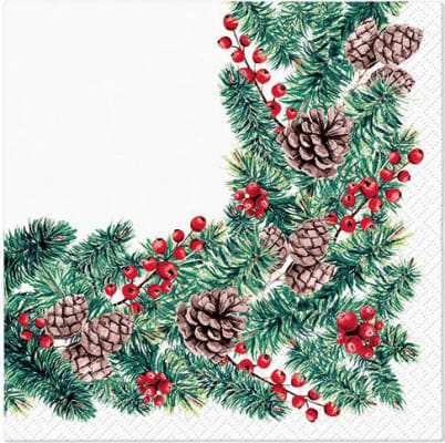 PAW Servíettur 3laga 20stk 25x25cm Winter Branches