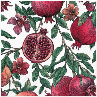 PAW Servíettur 3laga 20stk 33x33cm Napkins Pomegranate