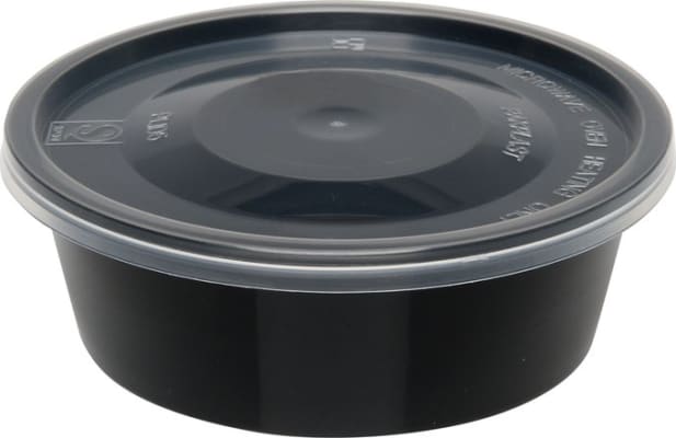 Plastbox hringlaga örbylgju 250ml svart 500stk