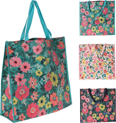 Poki/taska blómamynstur 3mism litir 1stk