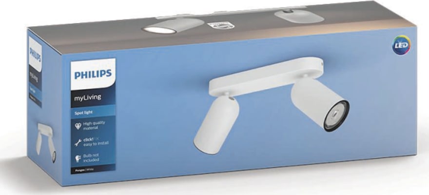 Pongee bar/tube hvítur 2 faldur