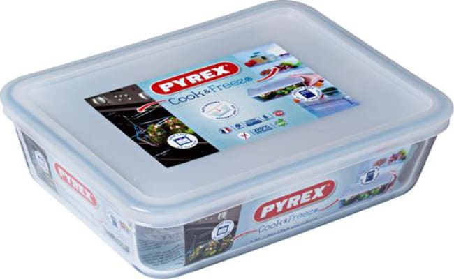 Pyrex Gler fat ferkantað m.loki 1,5ltr Cook and Freeze