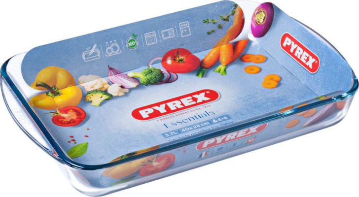 Pyrex Gler fat ferkantað með höldum 40x27cm