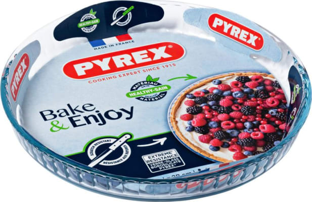 Pyrex Gler fat kringlótt rifflað 28cm