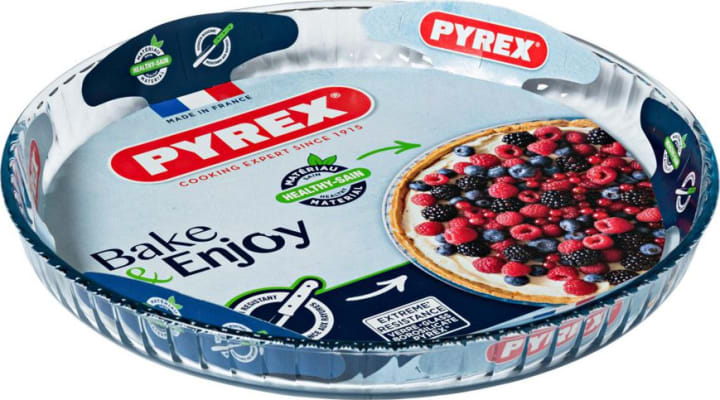 Pyrex Gler fat kringlótt rifflað 31cm