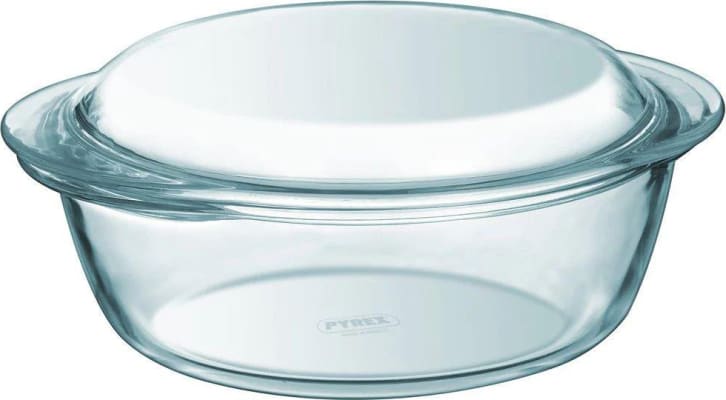 Pyrex Gler pottur með loki kringlóttur 1,3L 21x18cm
