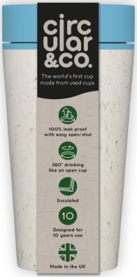 rCUp Ferðamál 12oz kremuð og ljósblá