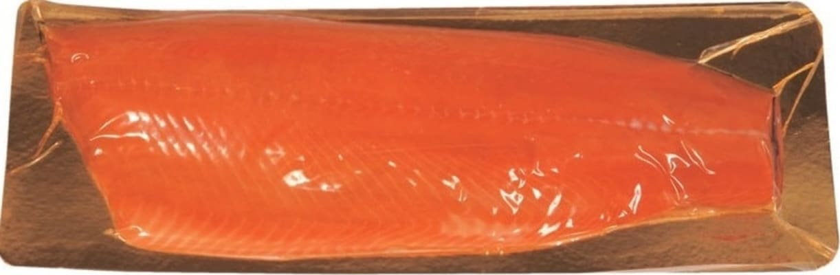 Reyktur lax heil flök sneiddur