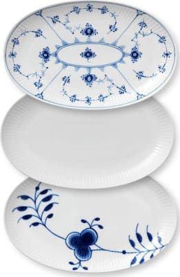 Royal Copenhagen History mix fat oval 23cm 3stk