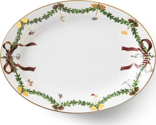 Royal Copenhagen Star Fluted Diskur oval 34,5cm
