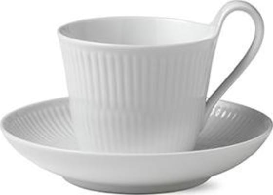 Royal Copenhagen White Fluted bolli m. undirskál 25cl