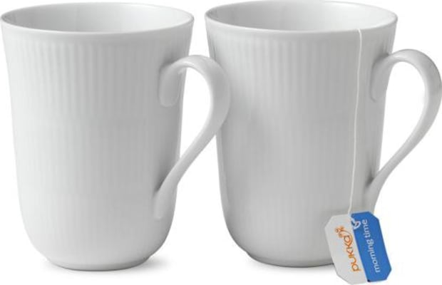 Royal Copenhagen White Fluted krús 2stk 33cl