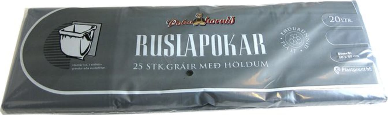 Ruslapokar gráir m/haldi 30stk (25stk/ks)
