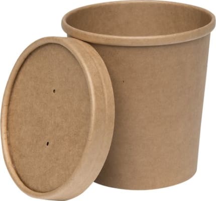Súpubolli brúnn pappa m/pappaloki 12oz 250stk