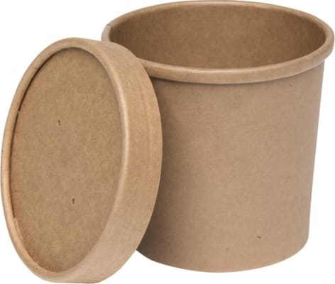 Súpubolli brúnn pappa m/pappaloki 16oz 250stk