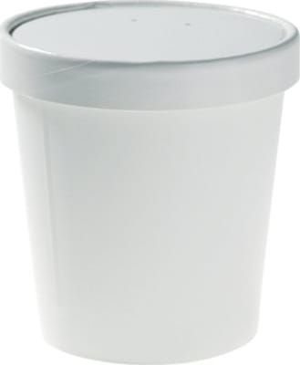 Súpubolli hvítur pappa m/pappaloki 12oz 250stk