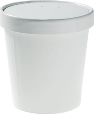 Súpubolli hvítur pappa m/pappaloki 16oz 250stk