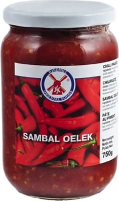 Sambal oelek chili paste 750 g/stk (6 stk/ks)