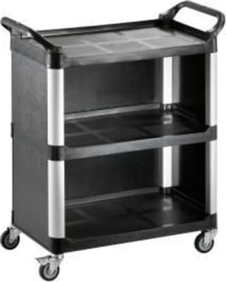 SARO handvagn svartur 3 hillur opinn 85x43sm